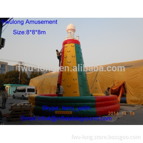 Rocket model inflatable rock climbing for sale